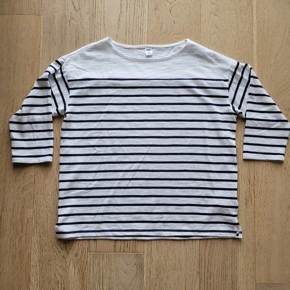 Old Navy Boat Neck Knit - White with Navy Blue Stripe - New - no tags - … - Picture 1 of 8